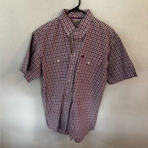 Cinch Men's Red and White Checkered Button Down Shirt